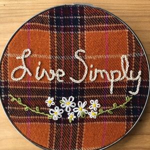 Live Simply Embroidery Hoop